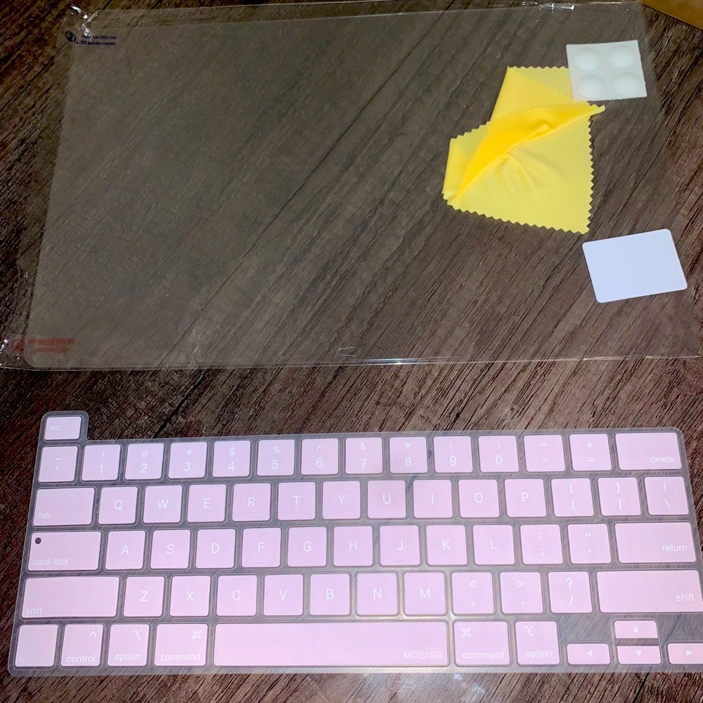 Pink MacBook Pro Keyboard Cover w Screen Protector